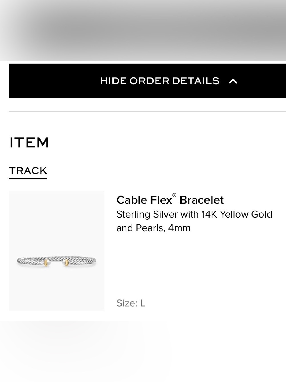 David Yurman Bracelet Cable Flex Sterling Silver 14K Gold and Pearls 4mm LARGE - Picture 9 of 10